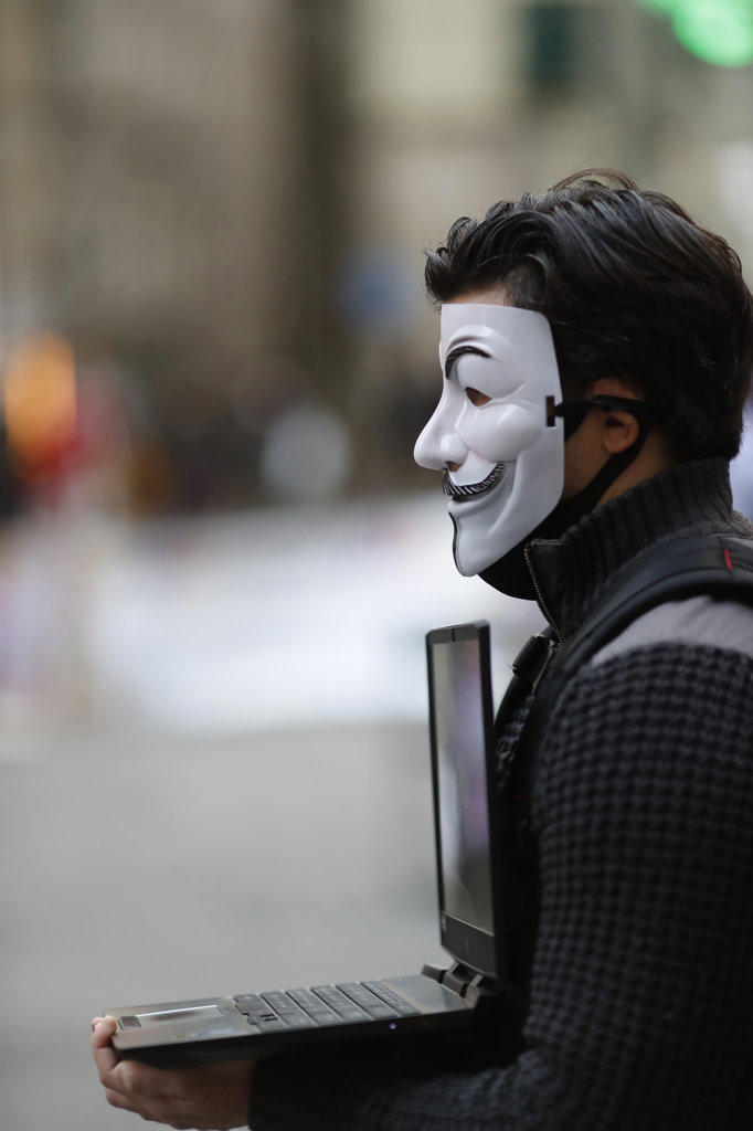 Guy Fawkes mask. Anonymous mask.