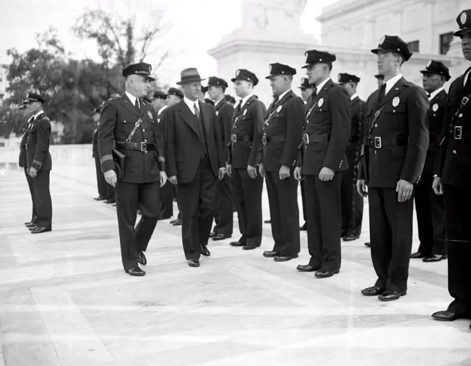 Supreme Court Guard stand for inspection circa 1936.