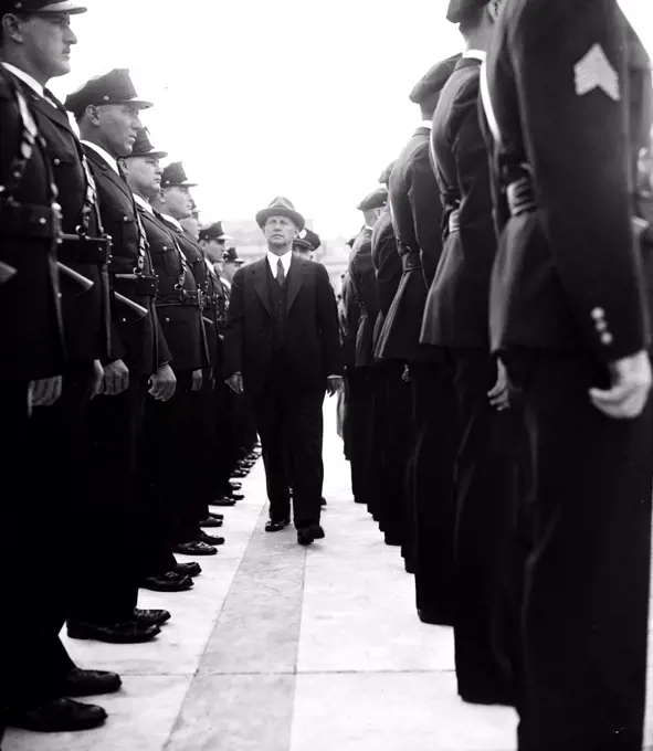 Supreme Court Police Force being inspected circa October 1936 .
