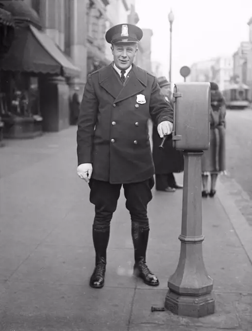 1930s Washington D.C. Policeman - Metropolitan police officer. Washington, D.C. circa 1932.
