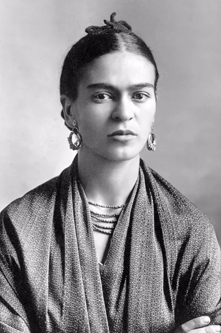 Frida Kahlo de Rivera (July 6, 1907 – July 13, 1954; born Magdalena Carmen Frieda Kahlo y Calderón, was a Mexican painter, born in Coyoacán. Perhaps best known for her self-portraits, Kahlo's work is remembered for its 'pain and passion', and its intense, vibrant colors. Her work has been celebrated in Mexico as emblematic of national and indigenous tradition, and by feminists for its uncompromising depiction of the female experience and form. Kahlo had a stormy but passionate marriage with the prominent Mexican artist Diego Rivera.