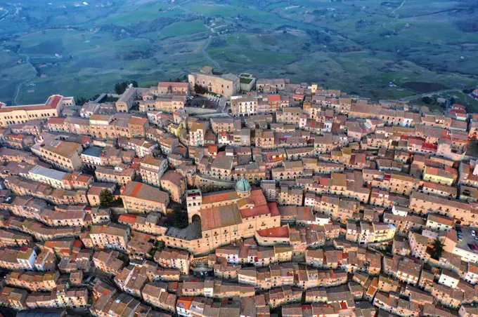 Aerial view of Gangi near Palermo. Sicily. Italy. Europe
