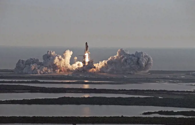 STS-53 Discovery, Orbiter Vehicle (OV) 103, lifts off from KSC LC Pad 39A. 