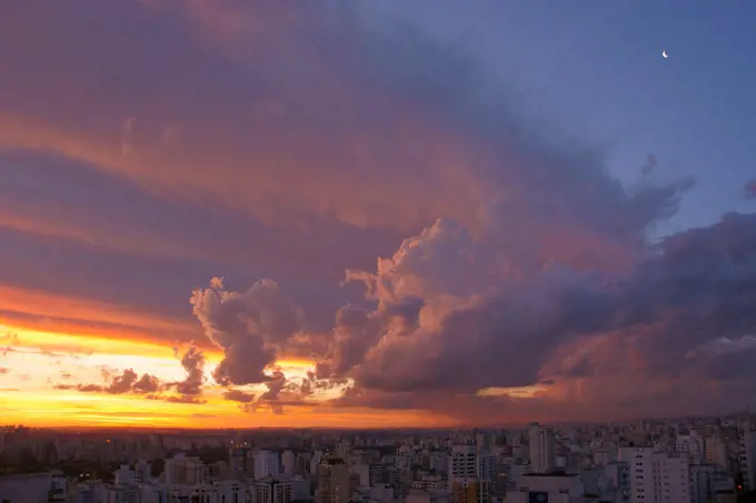 Sunset over the Capital, Sao Paulo, Brazil.