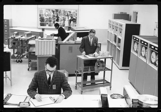 IRS agents in computer room