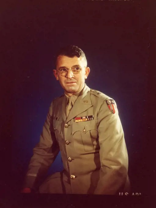 Formal color portrait of US Army Major General Frank Dow Merrill (1903-1955), commander of Merrill's Marauders during the World War II Burma Campaign, Washington, DC, 1944. (Photo by US Army/GG Vintage Images/UIG)
