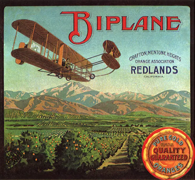 Biplane and Orange Grove. 