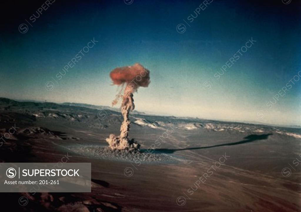Stock Photo: 201-261 Atomic bomb testing in the desert