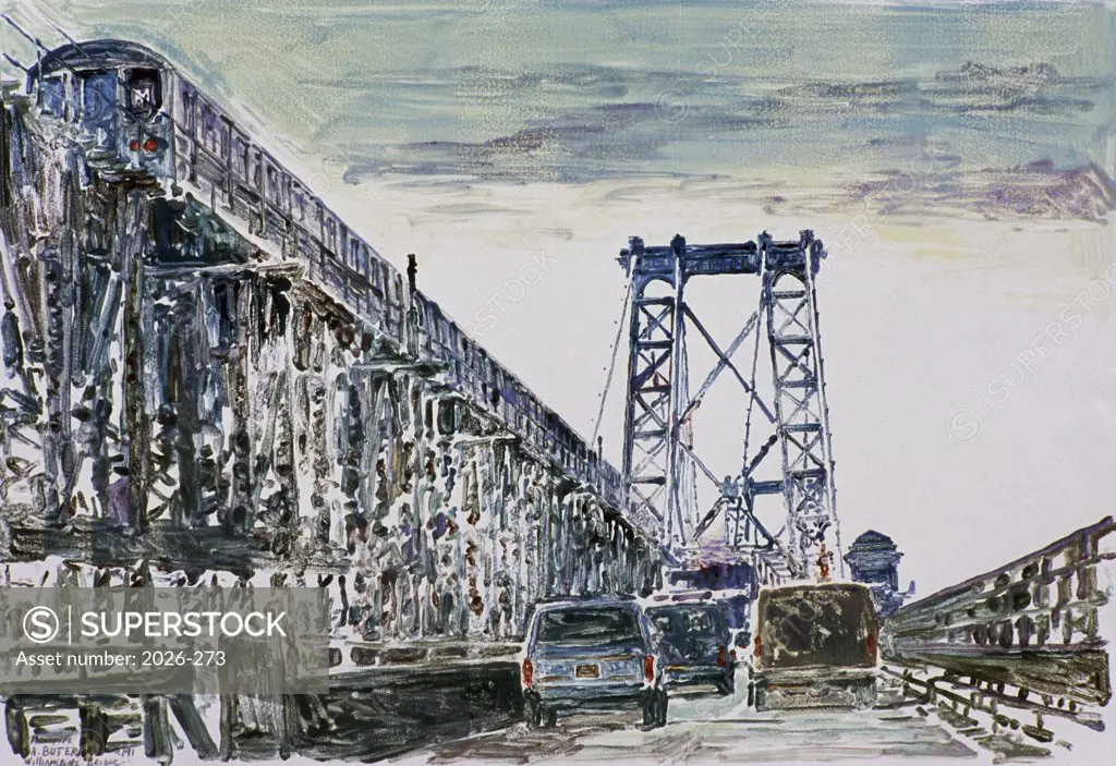 Williamsburg Bridge 1991 Anthony Butera (b.20th C.) Monotype