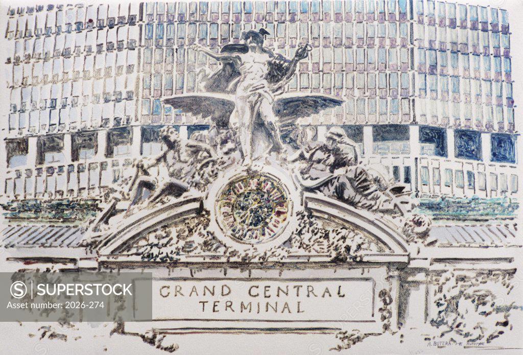 Stock Photo: 2026-274 Grand Central Station 1991 Anthony Butera (b.20th C.) Monotype