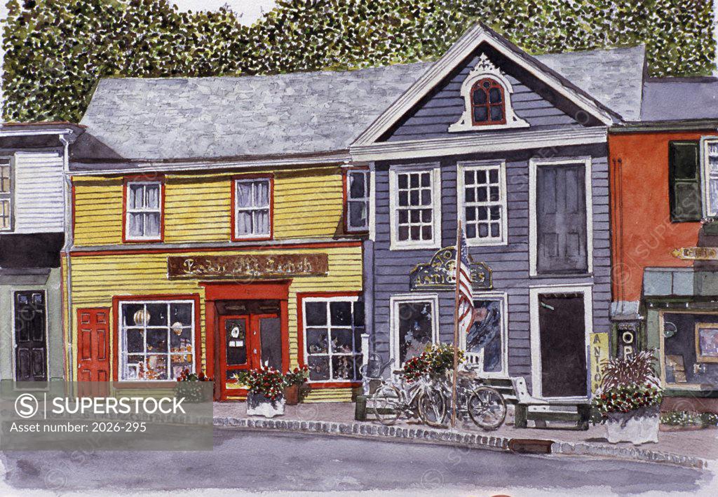 Stock Photo: 2026-295 Frenchtown, New Jersey 2006 Anthony Butera (b.20th C.) Watercolor