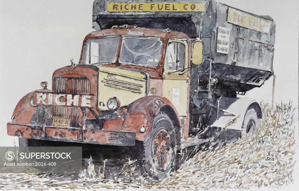 Stock Photo: 2026-408 Riche Coal Truck 1987 Anthony Butera (b.20th C.) Watercolor