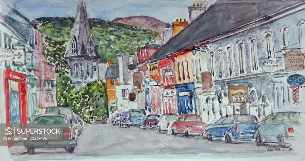 Ireland, Kenmare by Anthony Butera, watercolor, 2009, 21st century