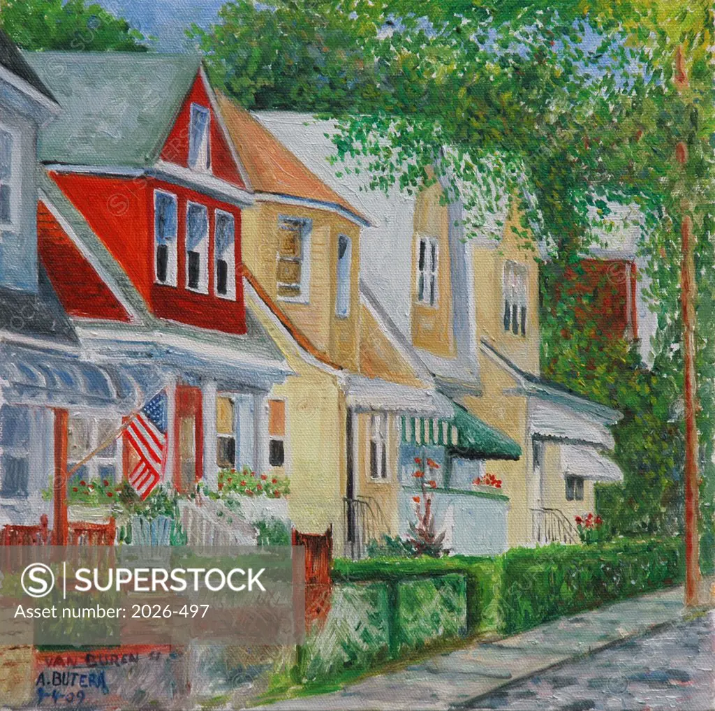 USA, New York State, New York City, Staten Island, Van Buren Street by Anthony Butera, oil painting, 2009, 21st century