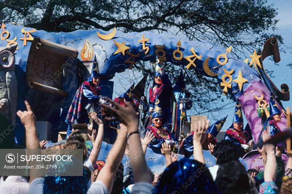 Stock Photo: 204-2798 Mardi Gras Parade New Orleans Louisiana  USA