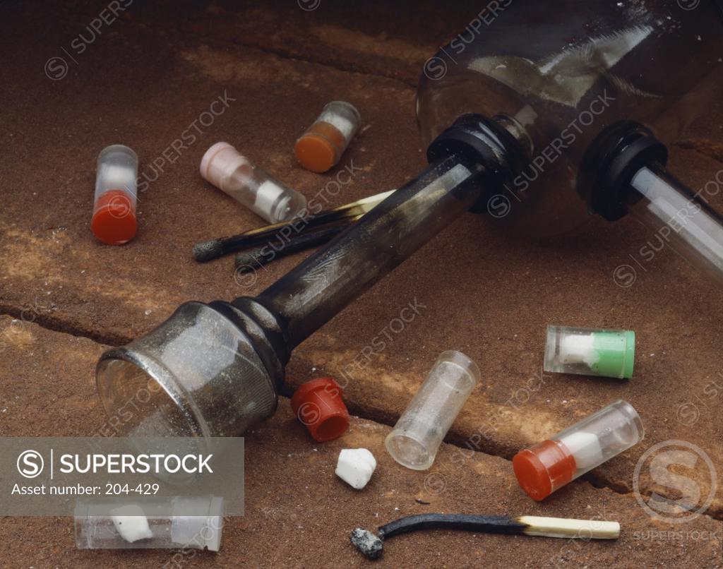 Stock Photo: 204-429 Crack and Crack Pipe (Cocaine)