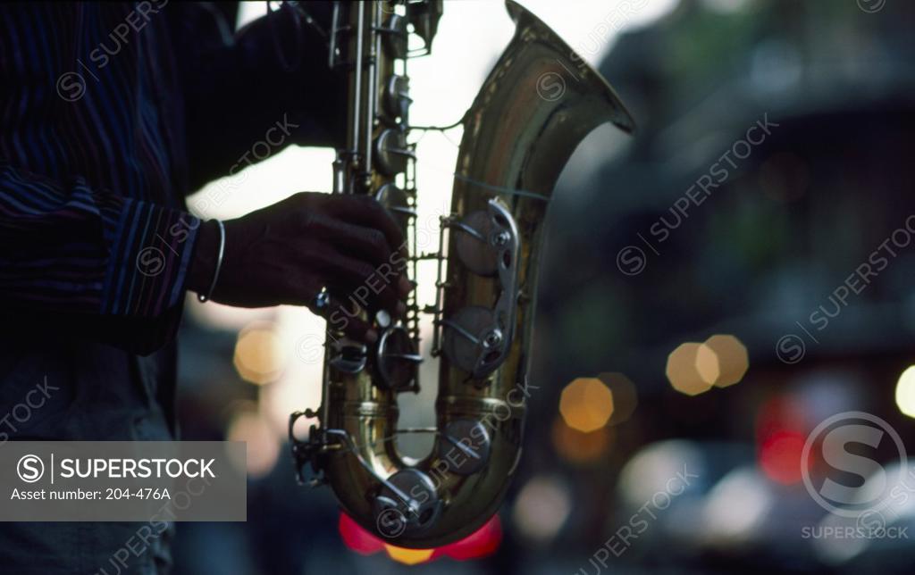 Stock Photo: 204-476A Street Musician French Quarter New Orleans LA, USA
