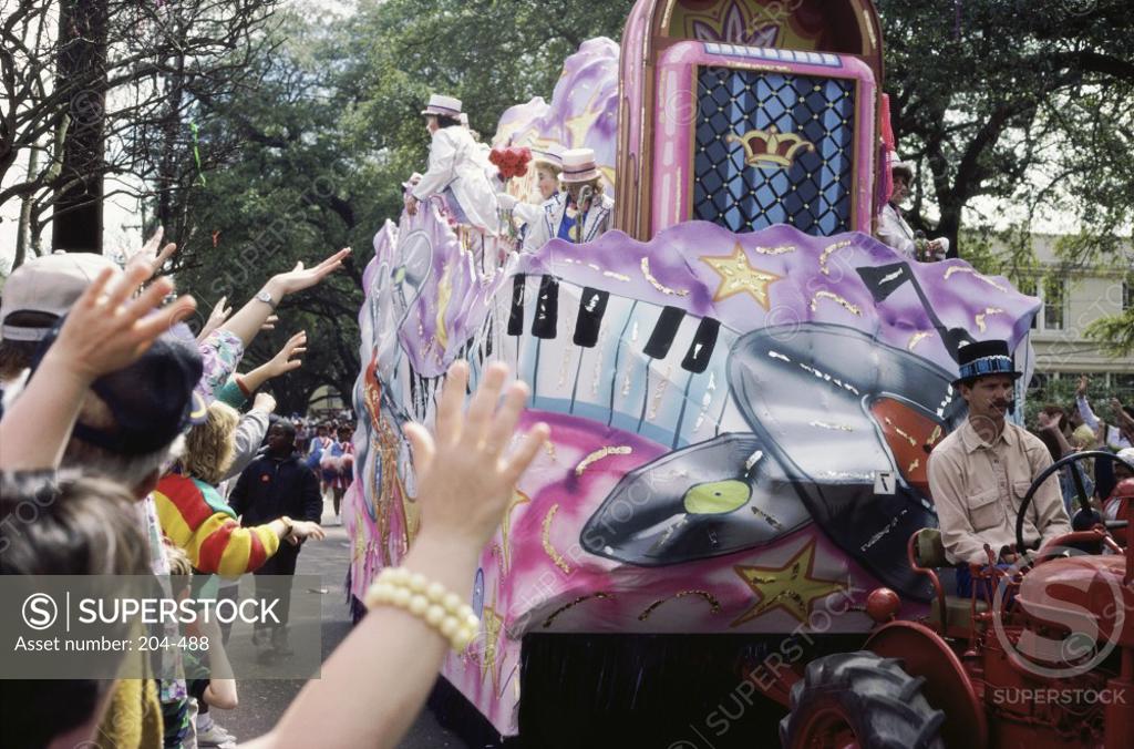 Stock Photo: 204-488 Mardi Gras Parade New Orleans Louisiana  USA