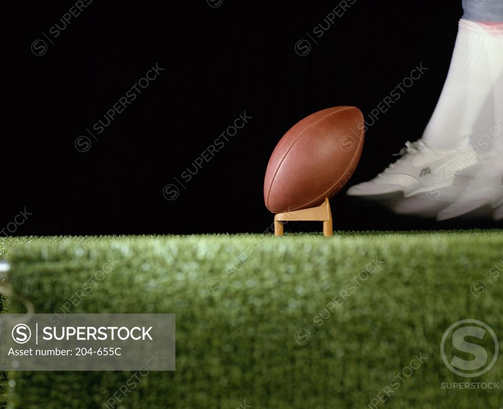 Stock Photo: 204-655C Football player preparing for a kickoff