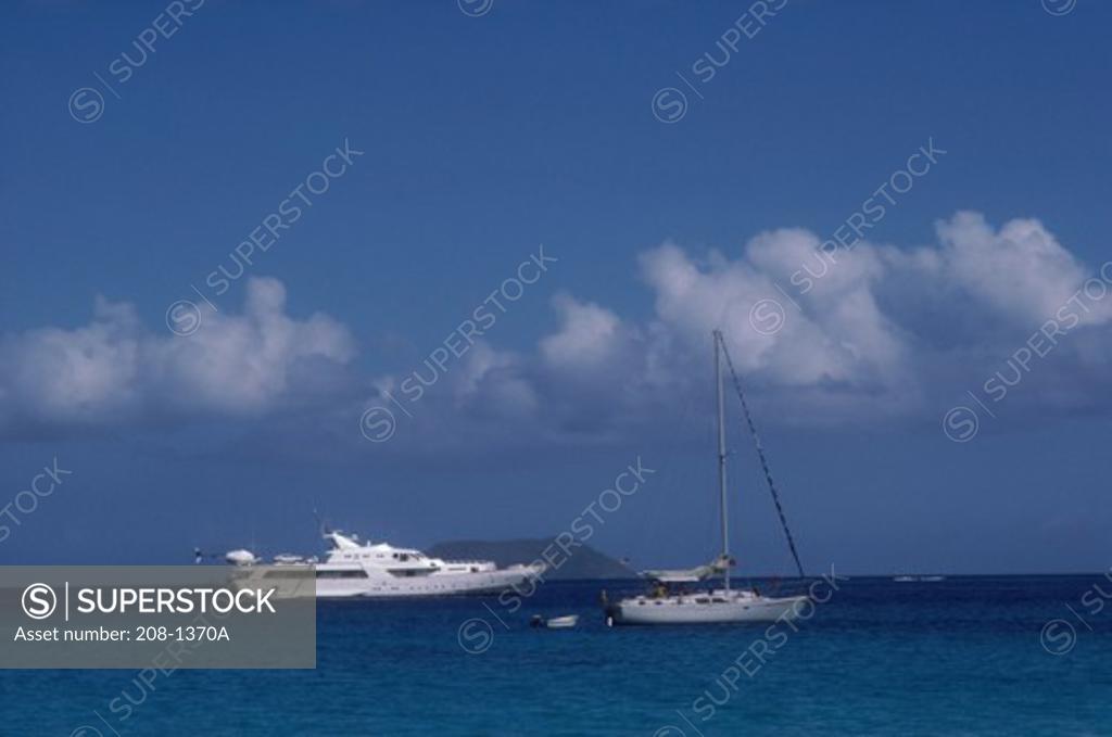 Stock Photo: 208-1370A Yacht and a sailboat in the sea