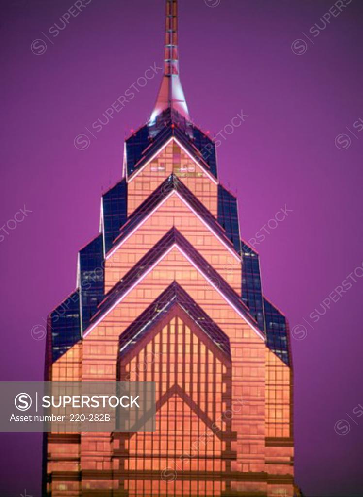Stock Photo: 220-282B High section view of an office building, One Liberty Place, Philadelphia, Pennsylvania, USA