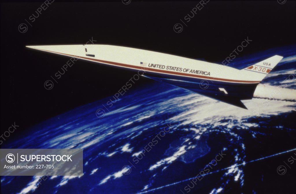 Stock Photo: 227-705 NASP, NATIONAL AERO-SPACE PLANE (ARTISTS CONCEPT)    (SPIN OFF 1989 PAGE 29 #26)