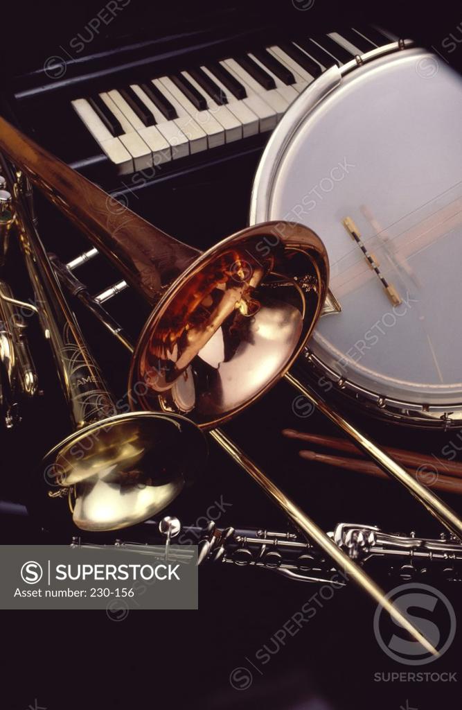 Stock Photo: 230-156 Close-up of musical instruments