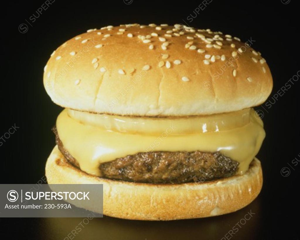 Stock Photo: 230-593A Close-up of a cheeseburger