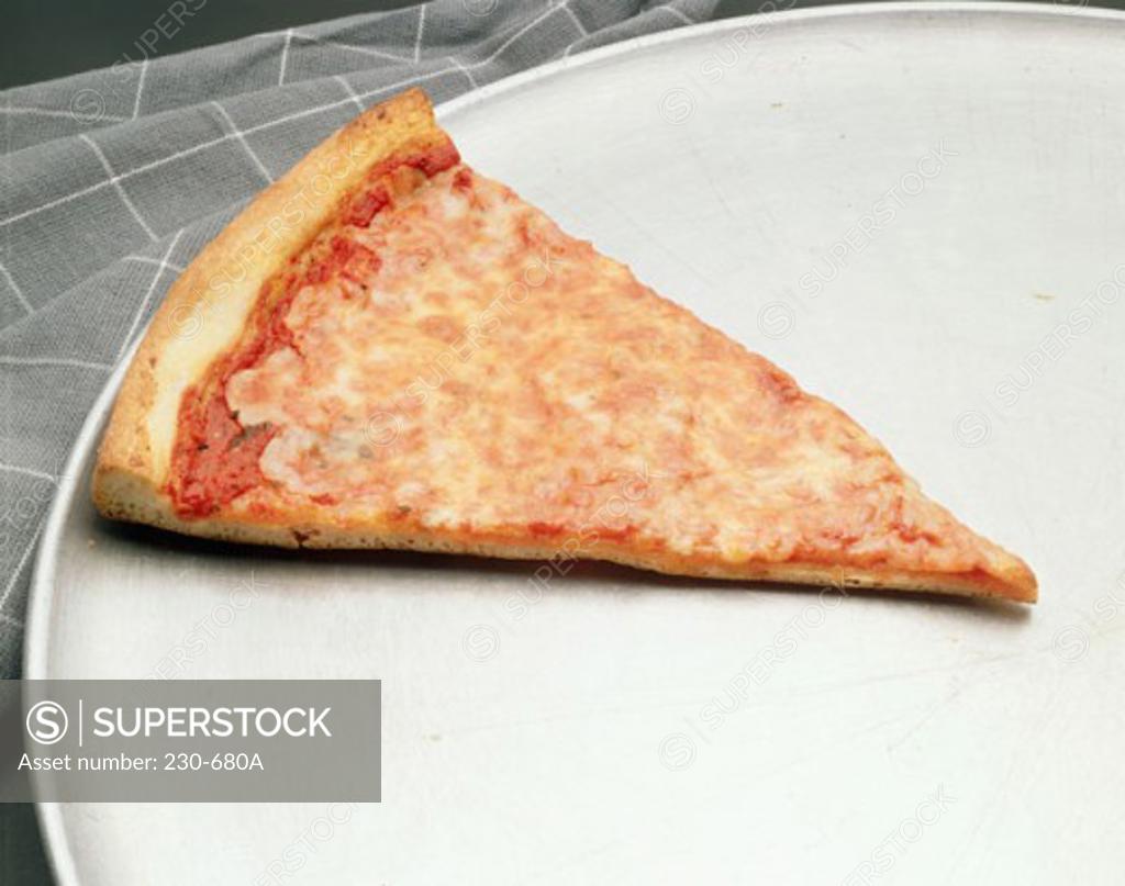 Stock Photo: 230-680A Close-up of a slice of pizza on a platter