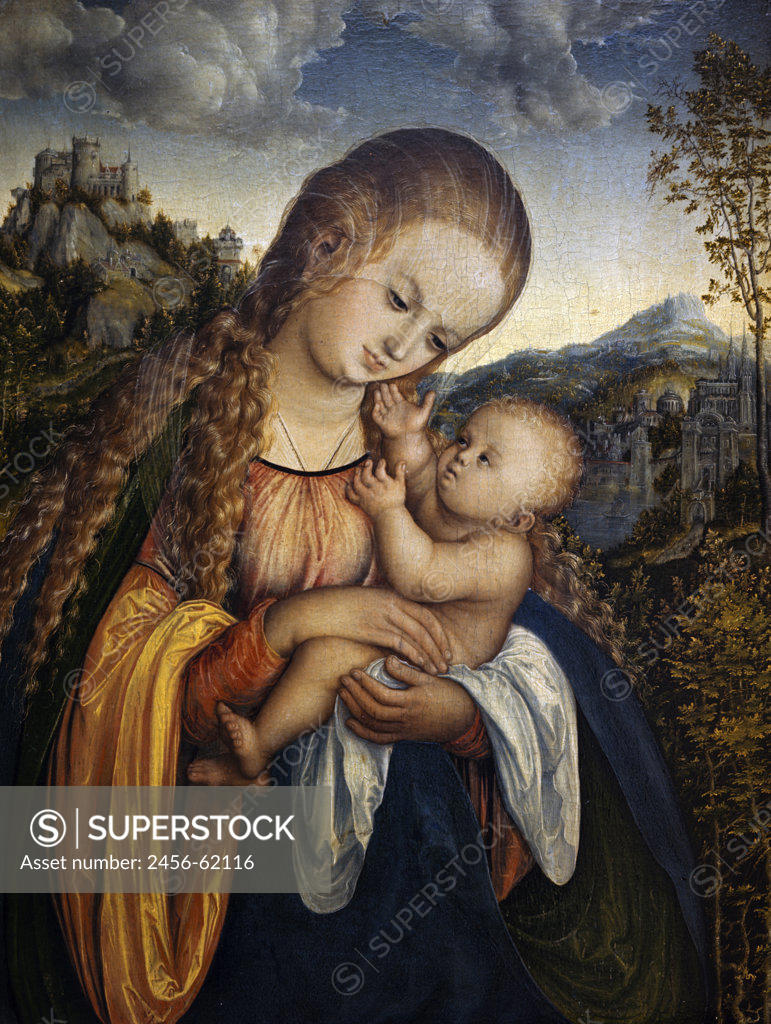 Stock Photo: 2456-62116 Madonna and Child by Lucas Cranach the elder,  (1472-1553)