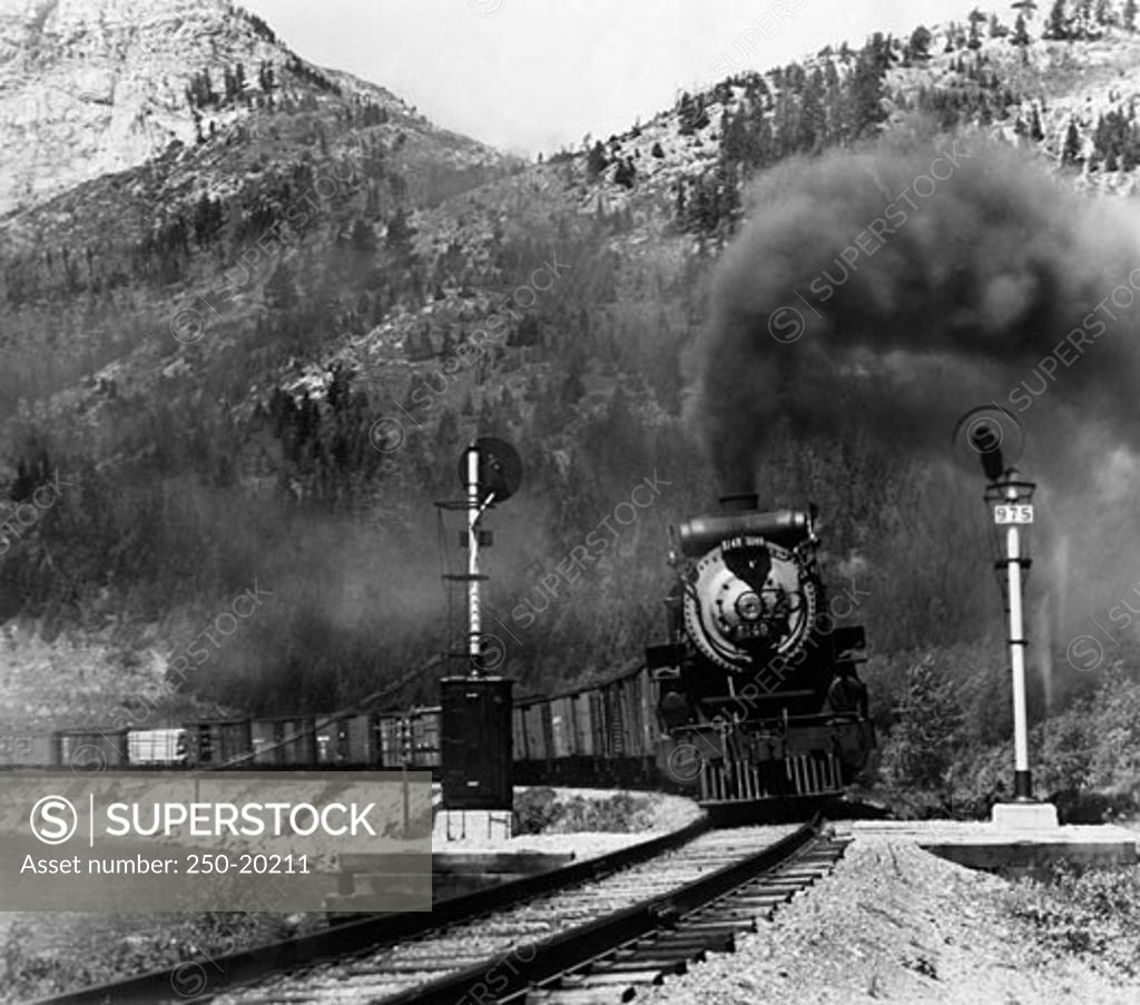 Stock Photo: 250-20211 Train moving on railroad track