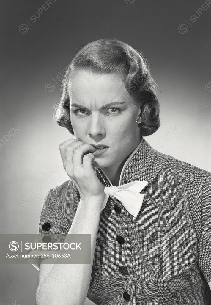 Stock Photo: 255-10653A Portrait of a businesswoman thinking