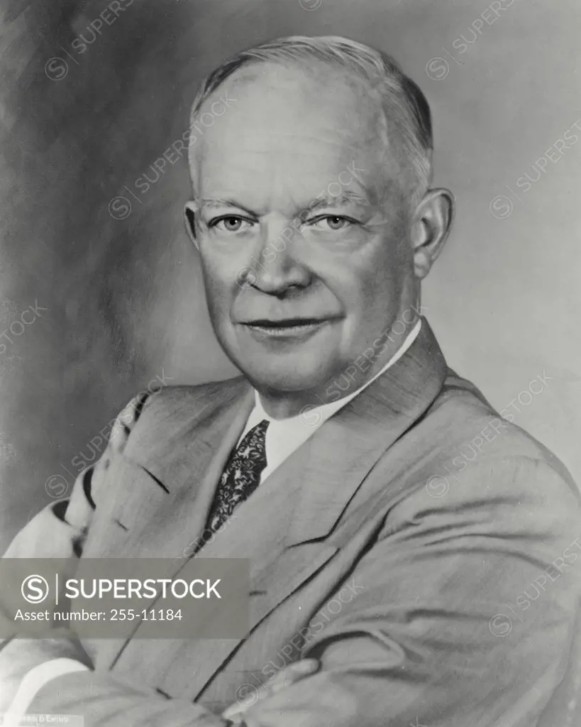 Vintage photograph. Portrait of Dwight D Eisenhower