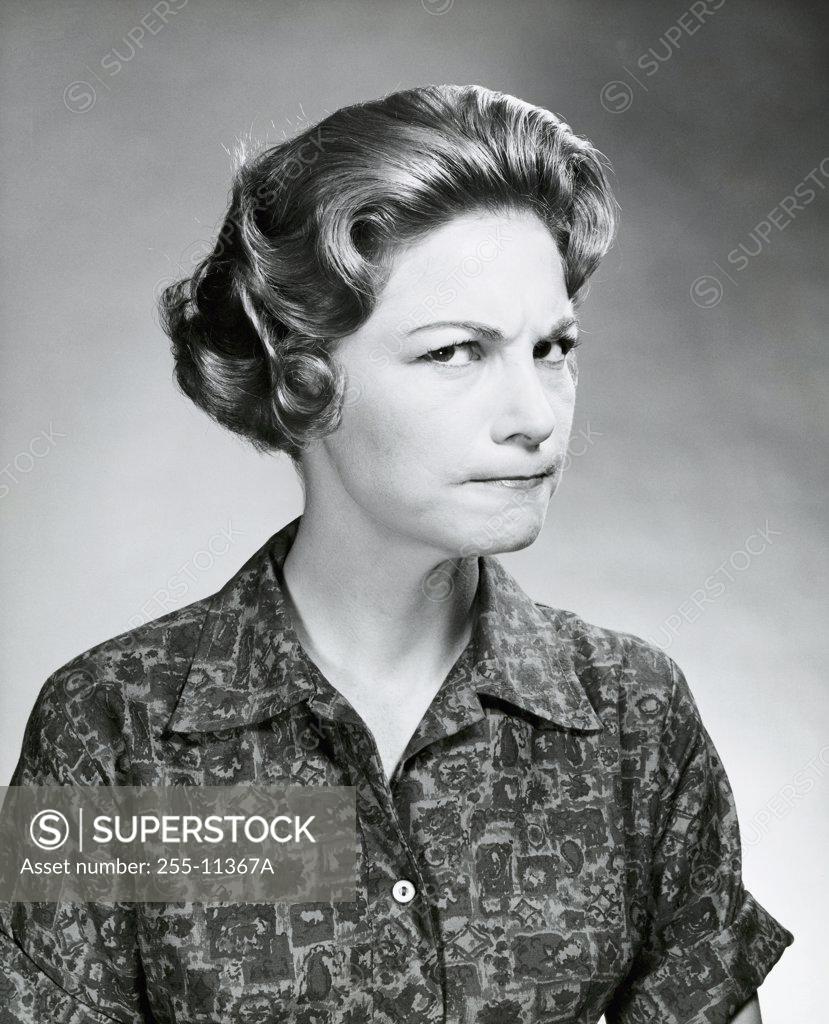 Stock Photo: 255-11367A Portrait of a mature woman looking serious