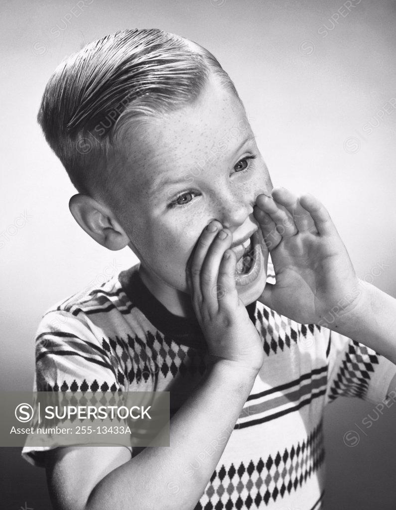Stock Photo: 255-13433A Close-up of a boy shouting