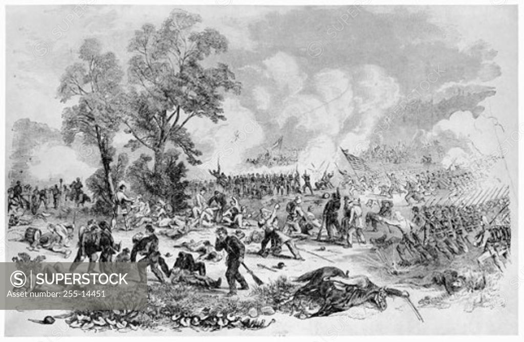 Stock Photo: 255-14451 First Battle of Bull Run - July 21, 1861 Artist Unknown