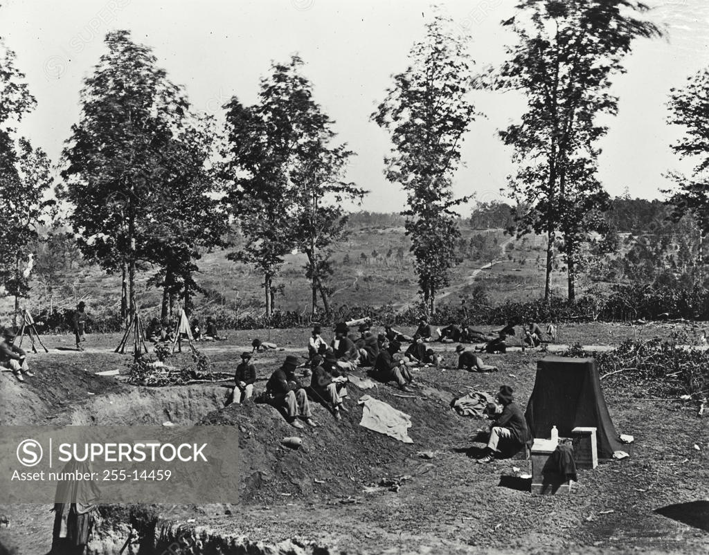 Stock Photo: 255-14459 Photographer's Darkroom Tent, American Civil War, Union Lines, Near Atlanta, Georgia