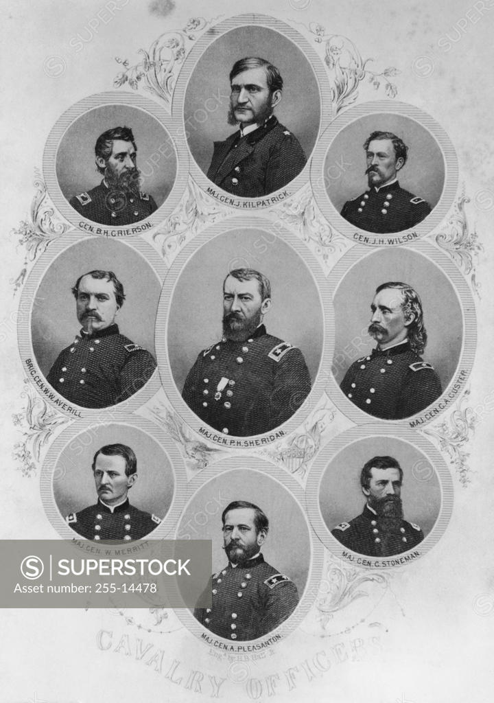 Stock Photo: 255-14478 Federal Calvary Officers of the Civil War Period Henry Bryan Hall, Jr. (American) American History