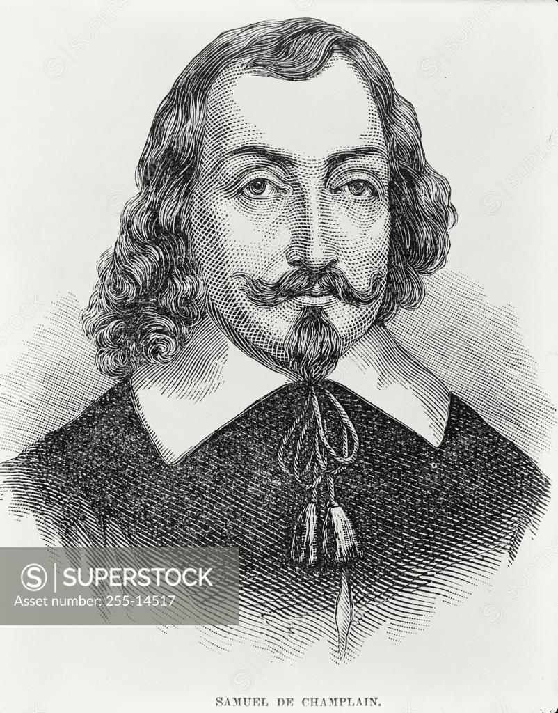 Stock Photo: 255-14517 Portrait of Samuel de Champlain (1567-1633),  French navigator and builder of New France in America,  illustration