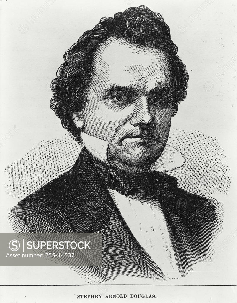 Stock Photo: 255-14532 Portrait of American statesman Stephen Arnold Douglas,  illustration
