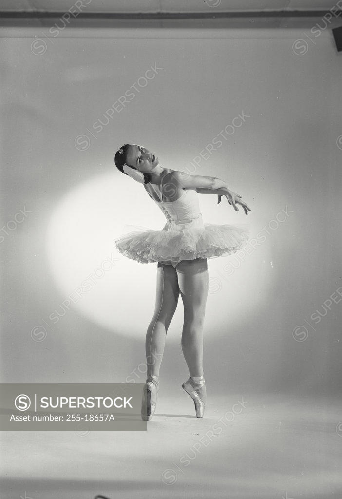 Stock Photo: 255-18657A Rear view of a ballerina dancing