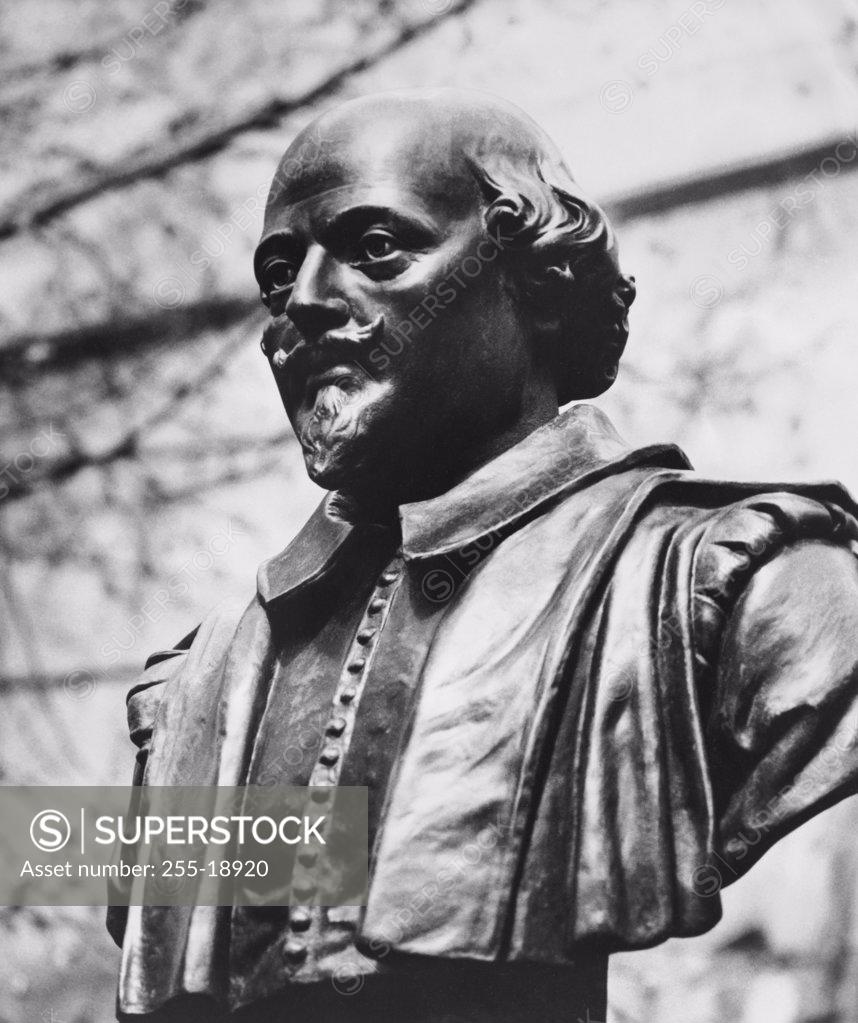 Stock Photo: 255-18920 Bust of William Shakespeare Artist Unknown