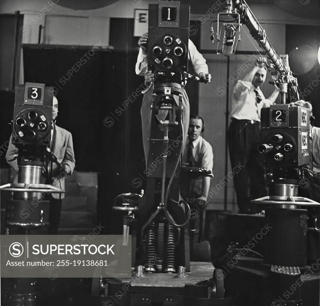 Vintage photograph. NBC TV Cameras in operation