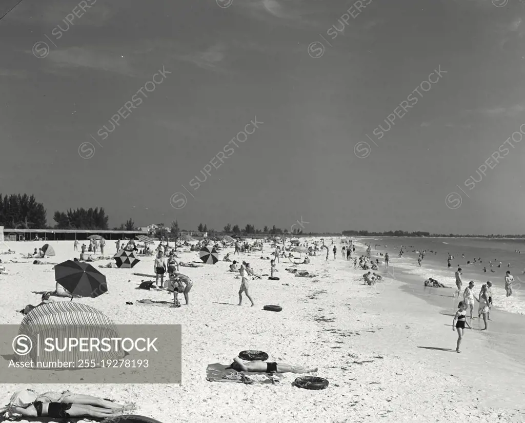 Vintage photograph. Lido Beach at Sarasota