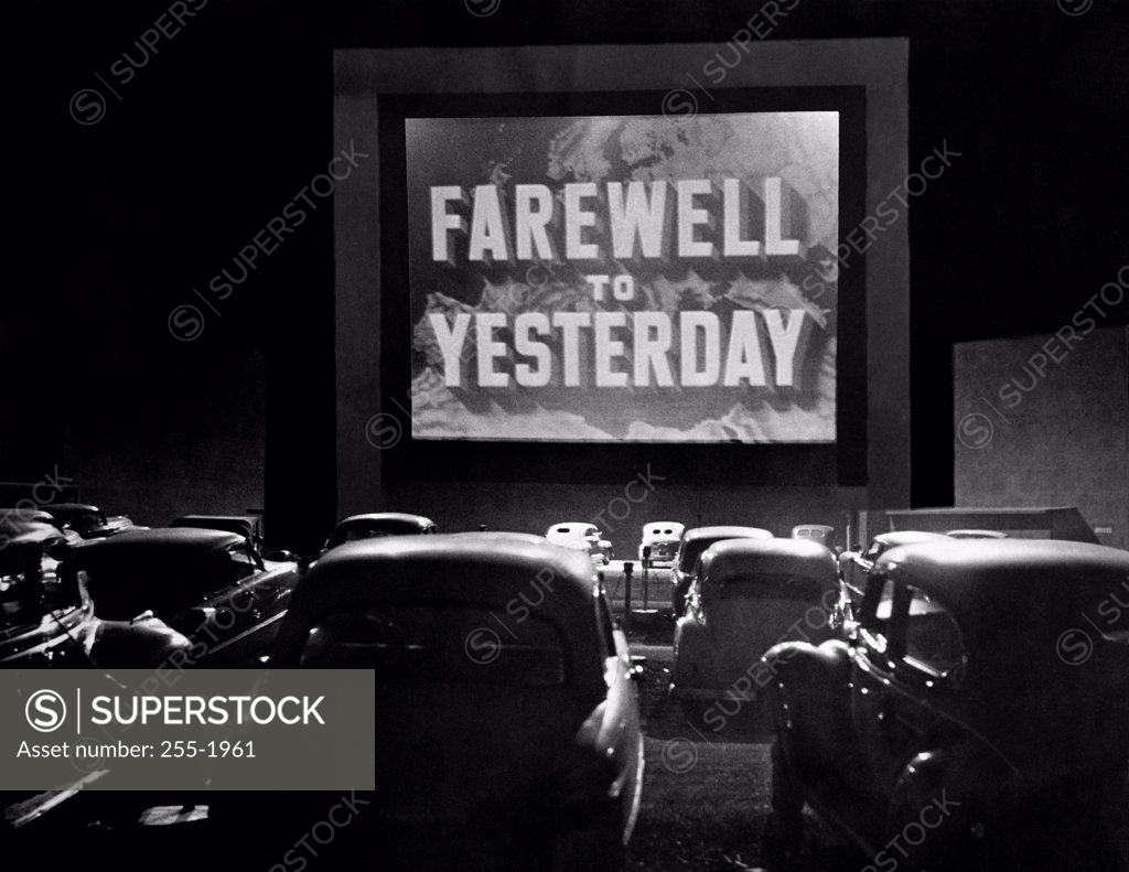 Stock Photo: 255-1961 Cars parked at a drive-in theater, Ventura, California, USA