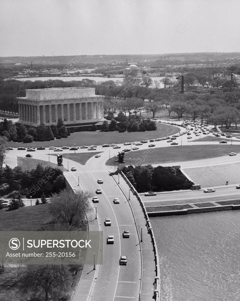 Stock Photo: 255-20156 High angle view of a memorial, Lincoln Memorial, Washington DC, USA