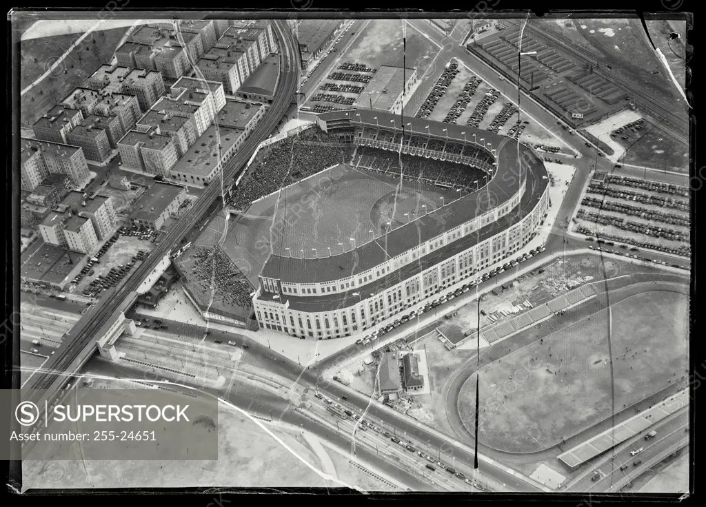 Aerial view of Yankee Stadium during opening day, New York City