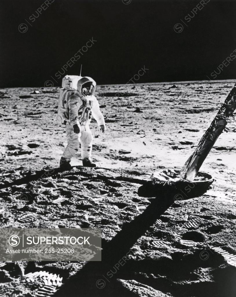 Stock Photo: 255-25208 Astronaut Edwin E. Aldrin, Apollo 11 Mission, July 20, 1969