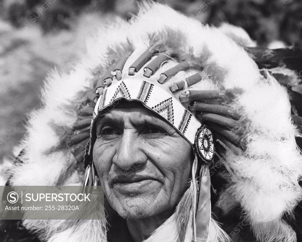 Stock Photo: 255-28320A Close-up of a Cherokee man