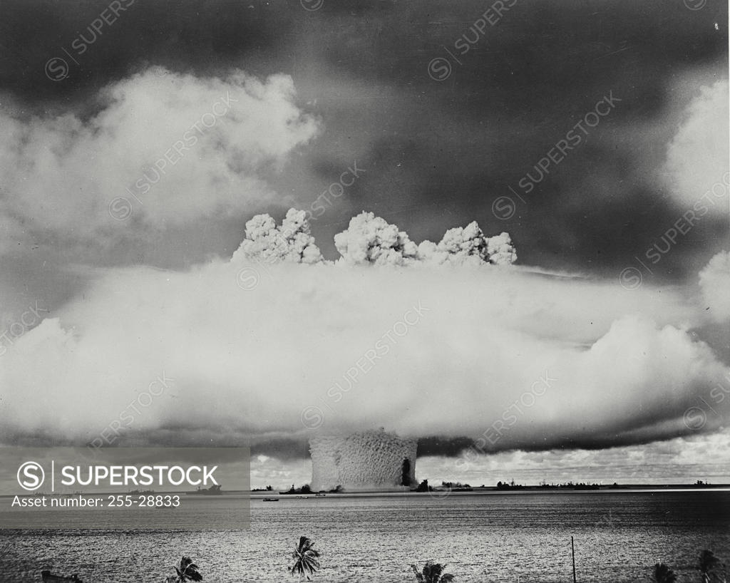 Stock Photo: 255-28833 Atomic bomb explosion, Bikini Atoll, Marshall Islands